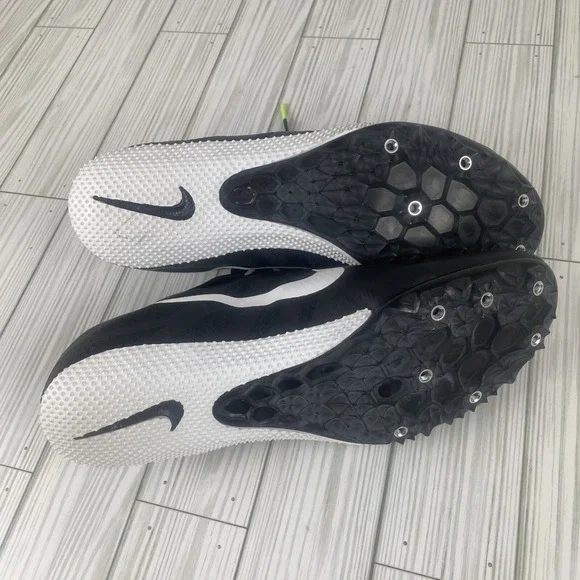 Nike Racing Sprint Track Shoes Spikes Black White Neon 11 - Picture 6 of 11